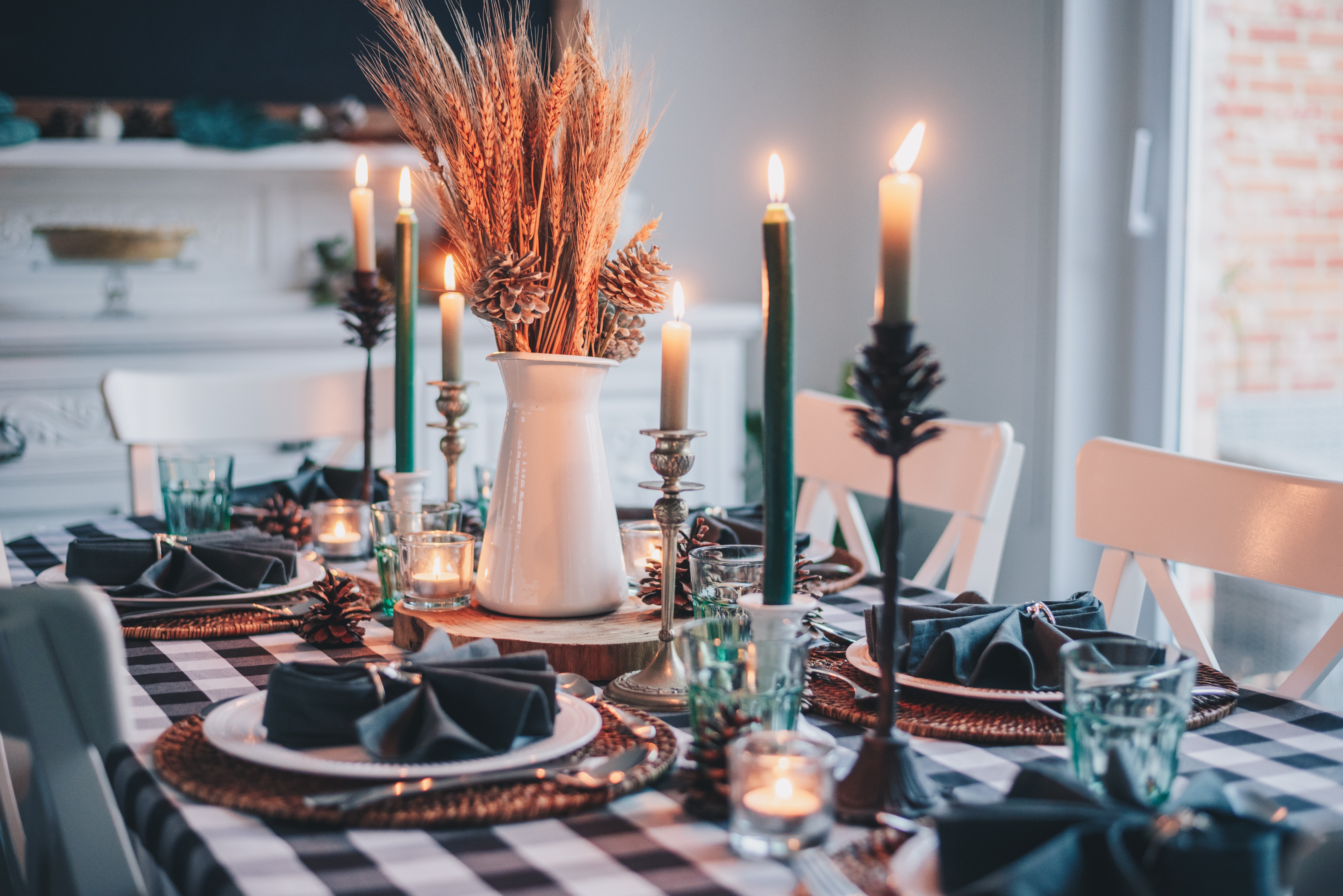 Fall tablescape with candles