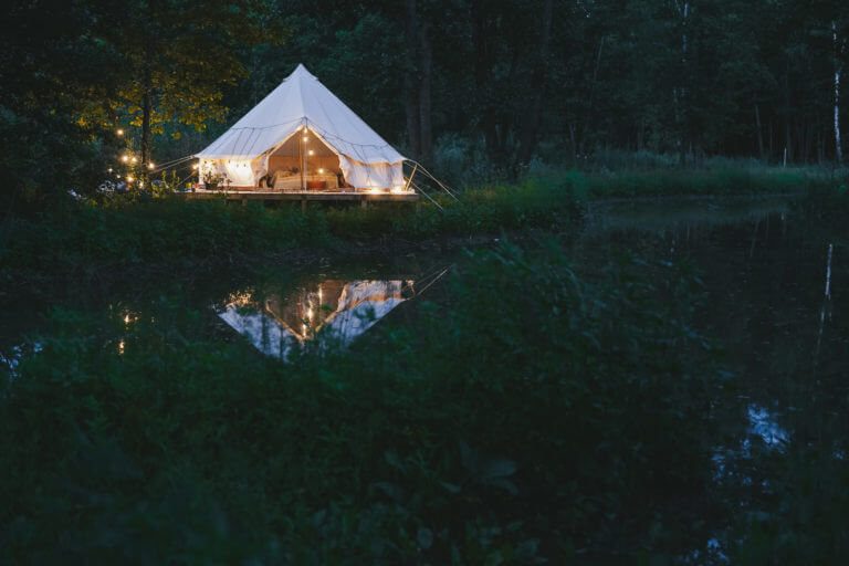 Bell tent for backyard party