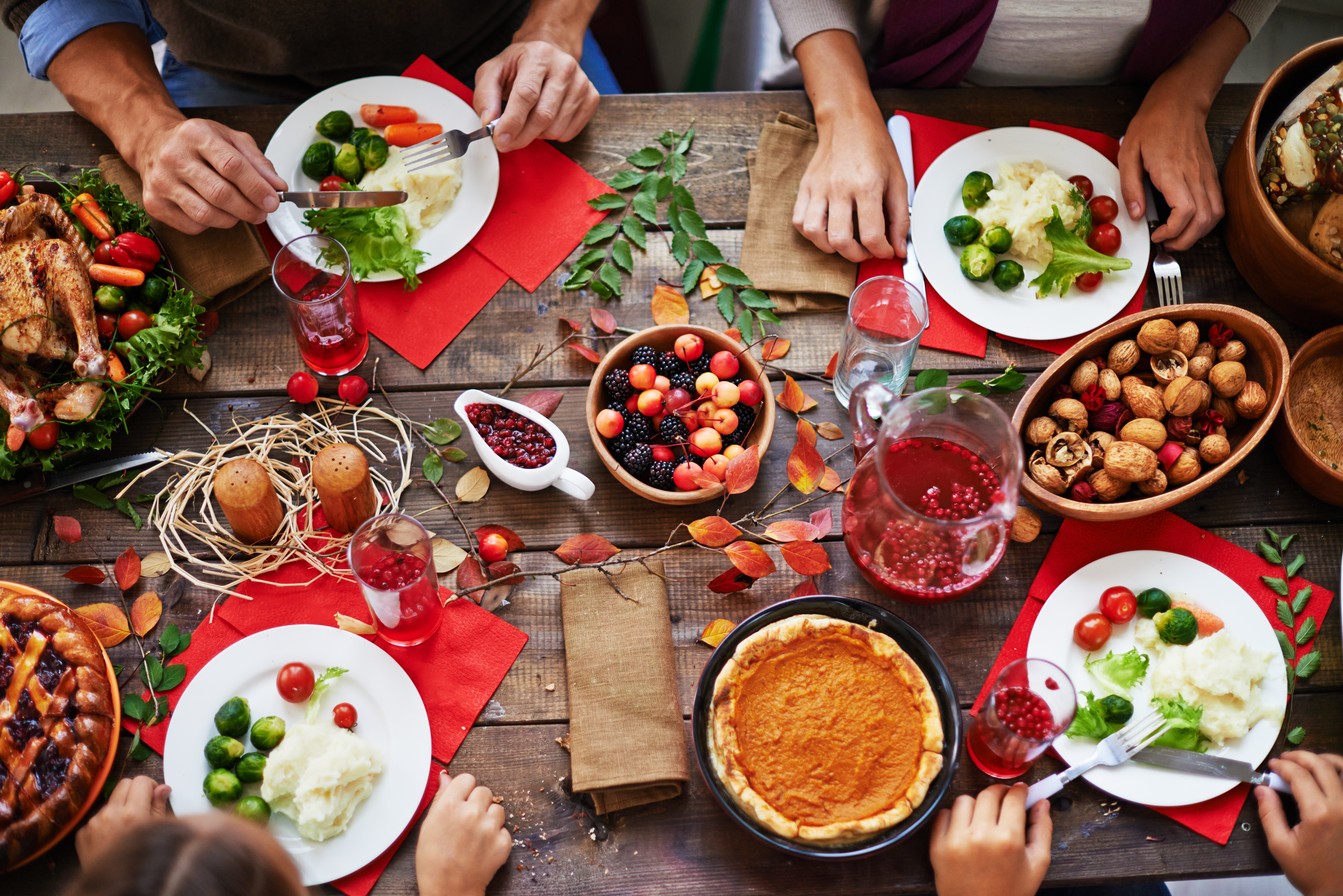 Thanksgiving wooden table